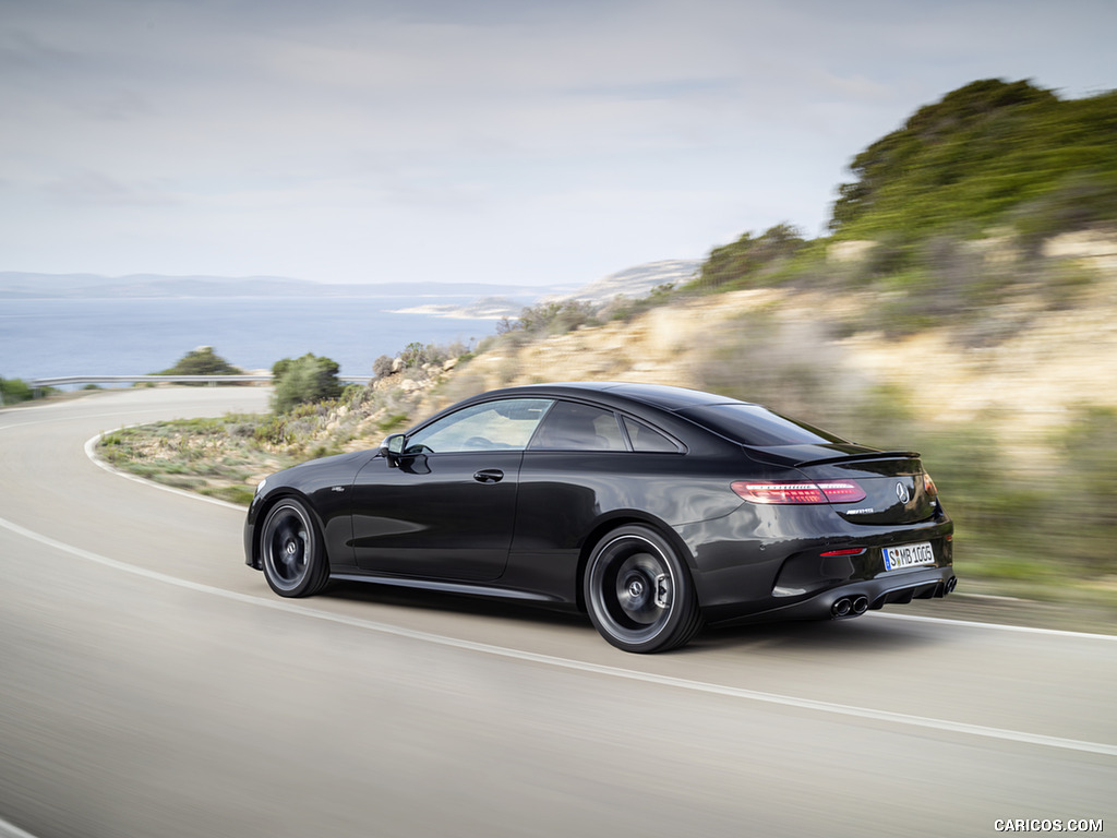 2021 Mercedes-AMG E 53 Coupe (Color: Graphite Grey Metallic) - Rear Three-Quarter