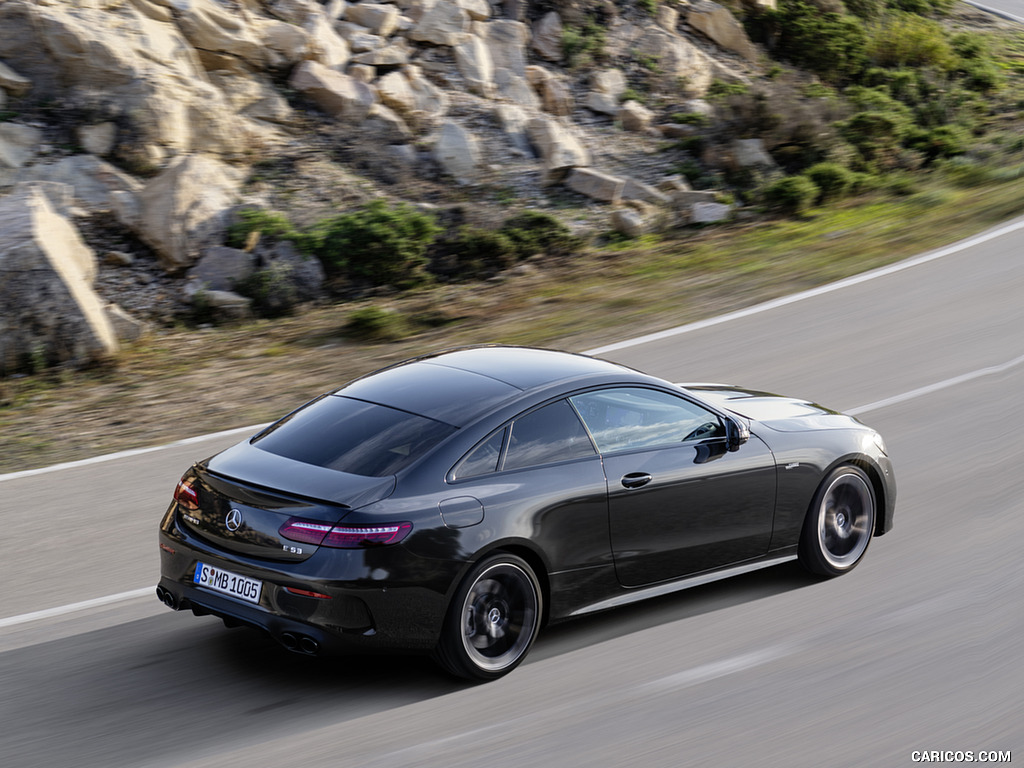 2021 Mercedes-AMG E 53 Coupe (Color: Graphite Grey Metallic) - Rear Three-Quarter