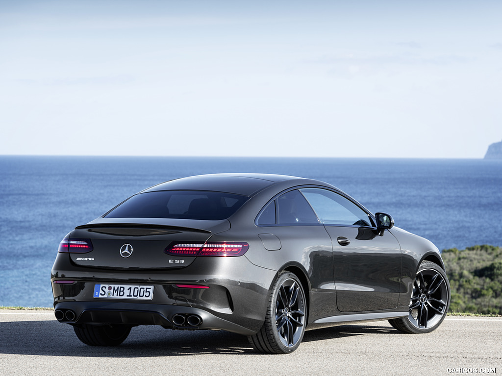 2021 Mercedes-AMG E 53 Coupe (Color: Graphite Grey Metallic) - Rear Three-Quarter