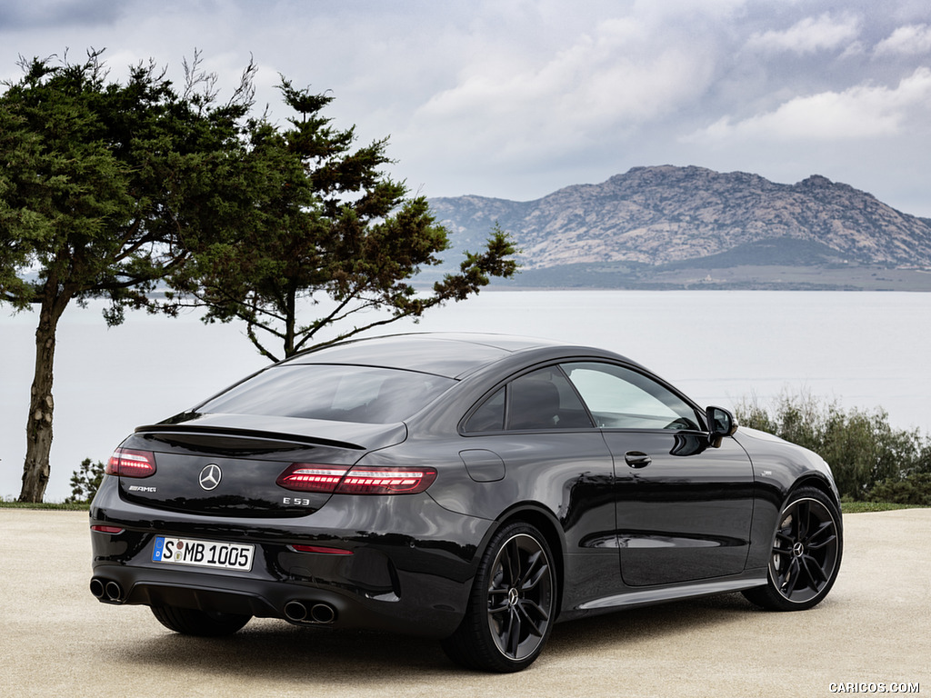 2021 Mercedes-AMG E 53 Coupe (Color: Graphite Grey Metallic) - Rear Three-Quarter