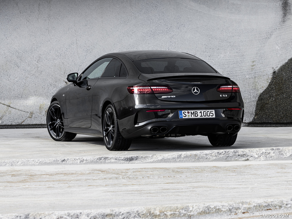 2021 Mercedes-AMG E 53 Coupe (Color: Graphite Grey Metallic) - Rear Three-Quarter