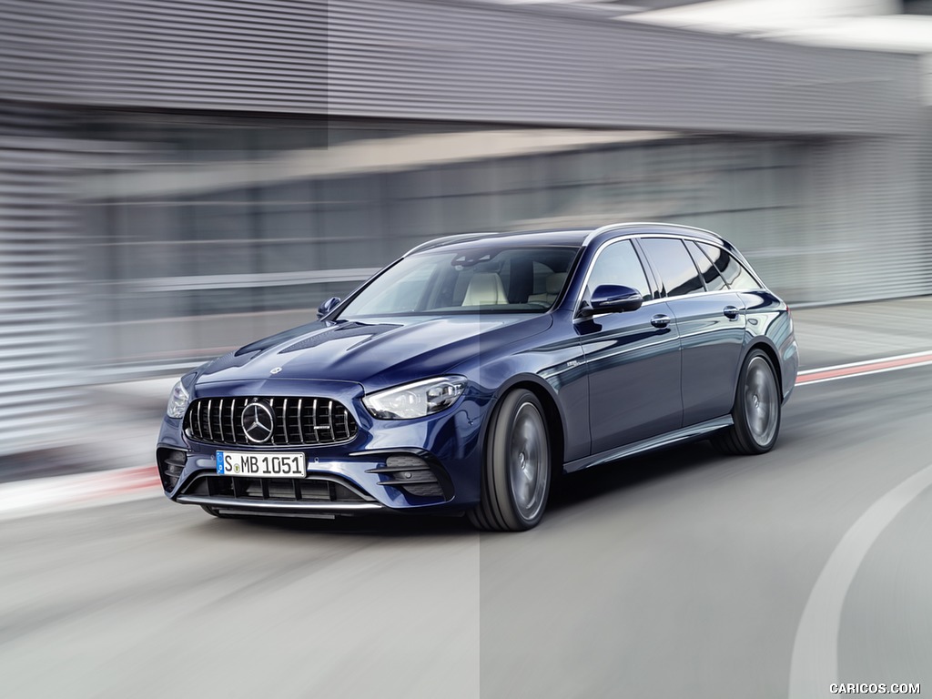 2021 Mercedes-AMG E 53 Estate 4MATIC+ T-Model (Color: Cavansite Blue Metallic) - Front Three-Quarter