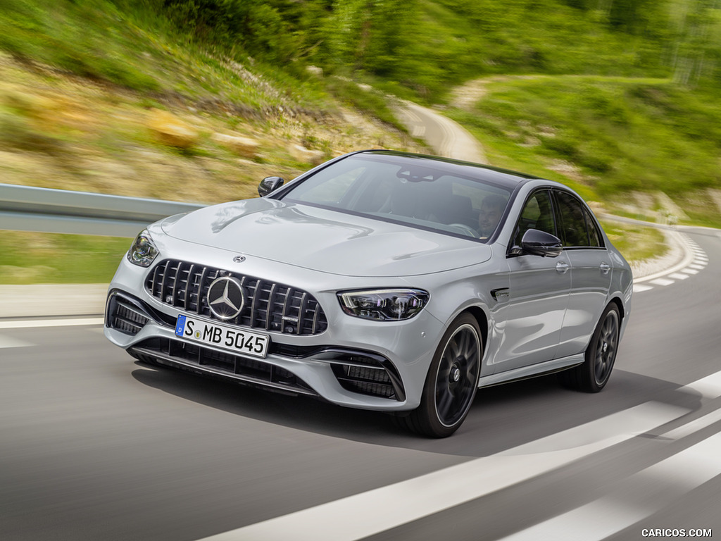 2021 Mercedes-AMG E 63 S (Color: Hightech Silver Metallic) - Front Three-Quarter