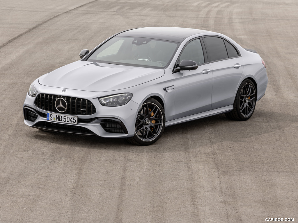 2021 Mercedes-AMG E 63 S (Color: Hightech Silver Metallic) - Front Three-Quarter