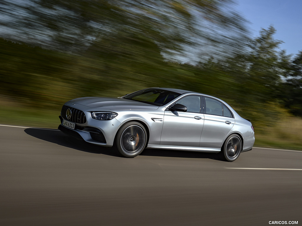 2021 Mercedes-AMG E 63 S 4MATIC+ (Color: High-Tech Silver Metallic) - Front Three-Quarter