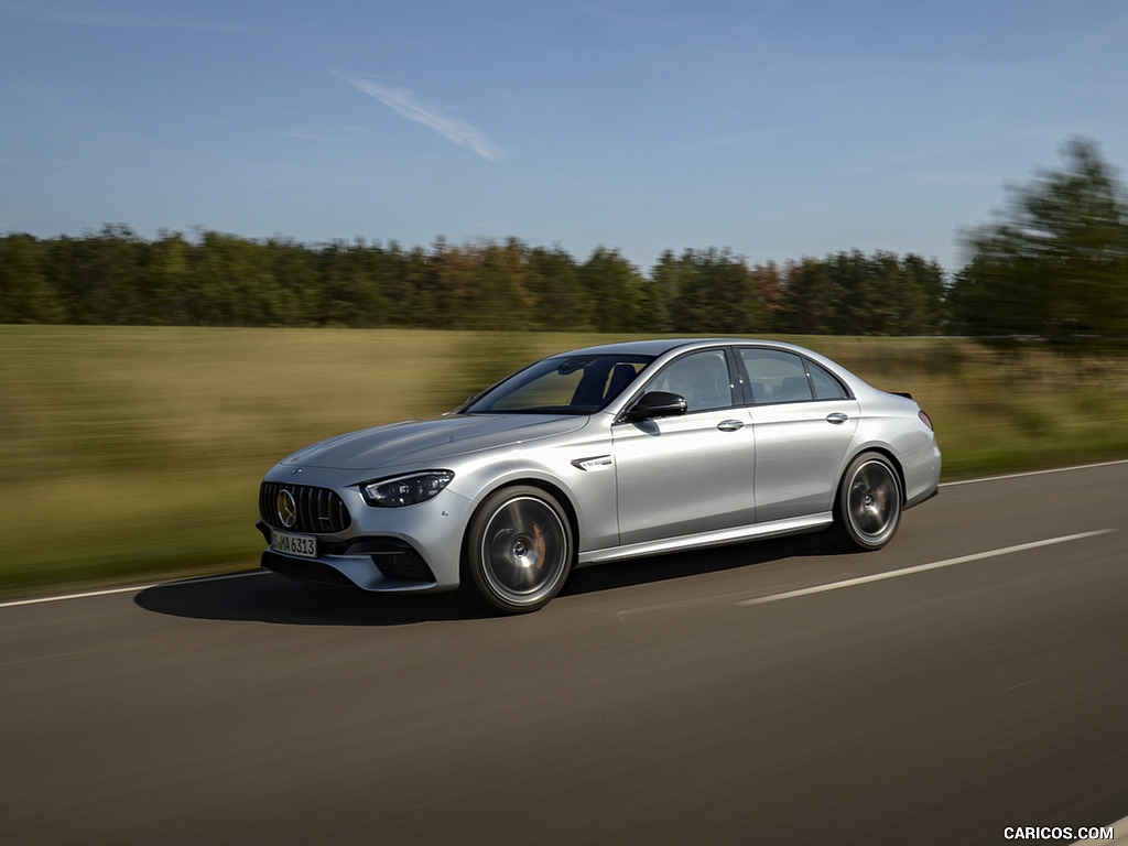 2021 Mercedes-AMG E 63 S 4MATIC+ (Color: High-Tech Silver Metallic) - Front Three-Quarter