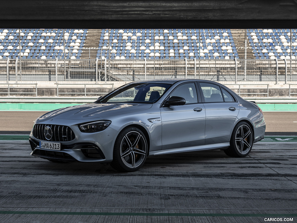 2021 Mercedes-AMG E 63 S 4MATIC+ (Color: High-Tech Silver Metallic) - Front Three-Quarter