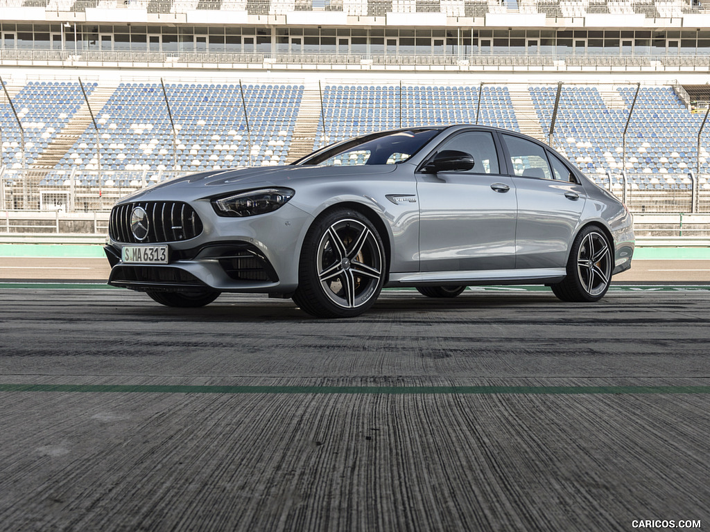 2021 Mercedes-AMG E 63 S 4MATIC+ (Color: High-Tech Silver Metallic) - Front Three-Quarter