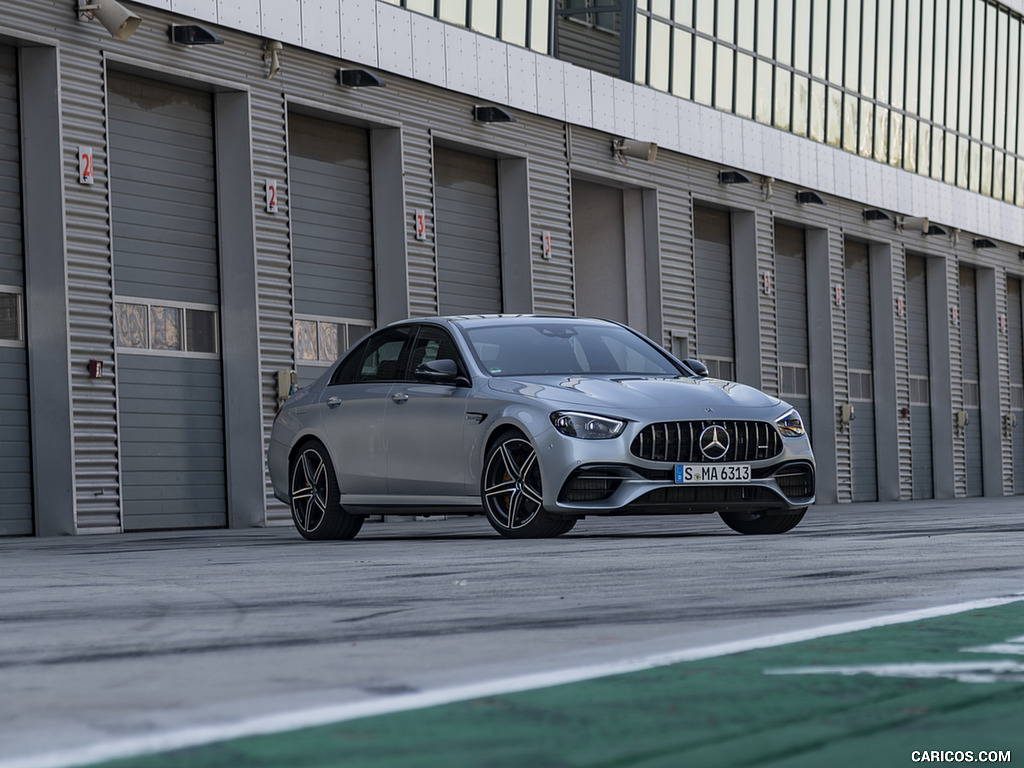 2021 Mercedes-AMG E 63 S 4MATIC+ (Color: High-Tech Silver Metallic) - Front Three-Quarter