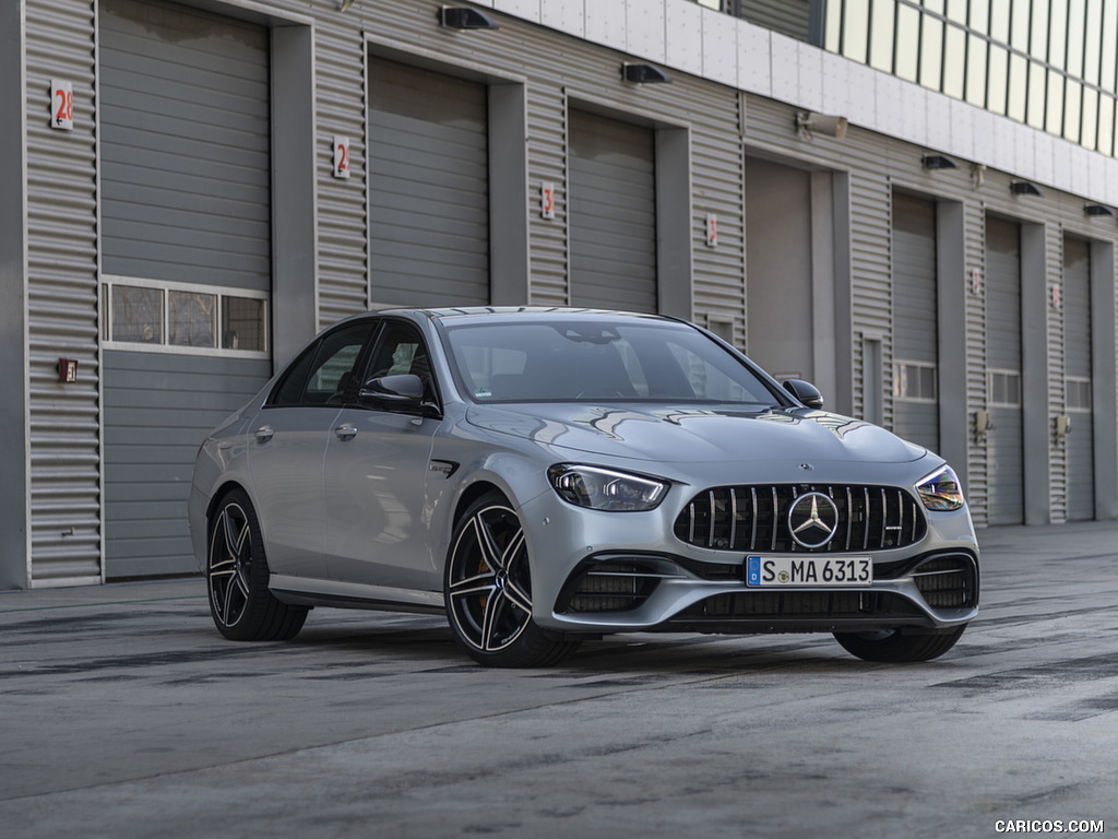 2021 Mercedes-AMG E 63 S 4MATIC+ (Color: High-Tech Silver Metallic) - Front Three-Quarter