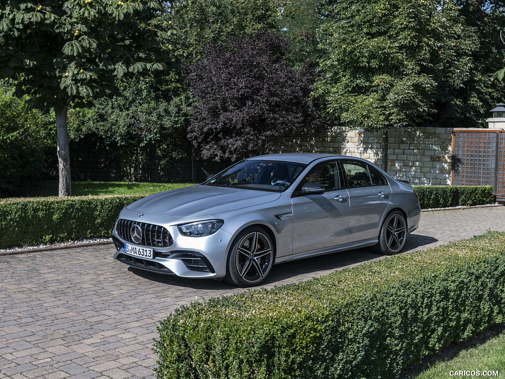 2021 Mercedes-AMG E 63 S 4MATIC+ (Color: High-Tech Silver Metallic) - Front Three-Quarter