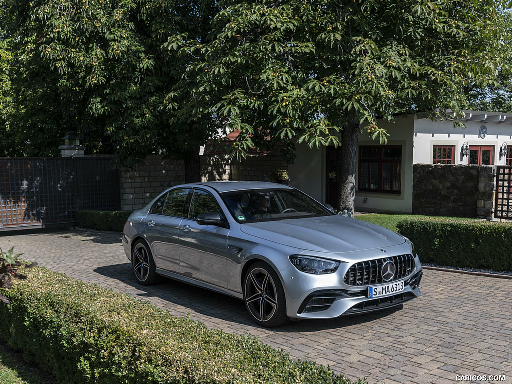 2021 Mercedes-AMG E 63 S 4MATIC+ (Color: High-Tech Silver Metallic) - Front Three-Quarter