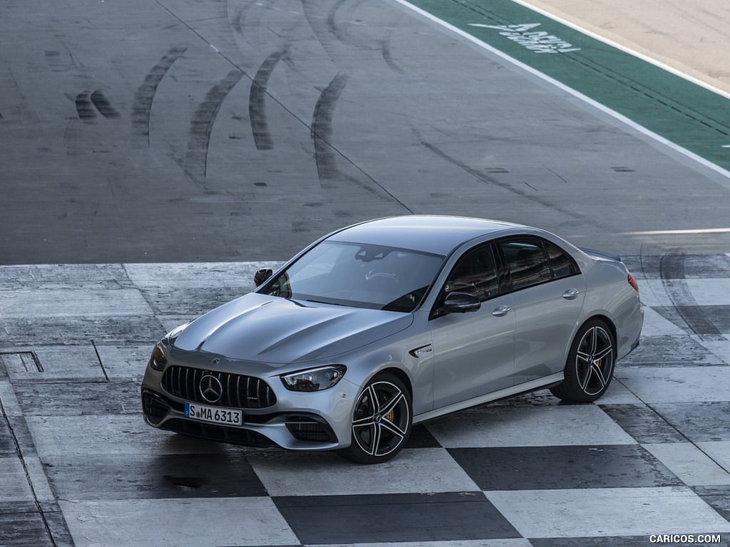 2021 Mercedes-AMG E 63 S 4MATIC+ (Color: High-Tech Silver Metallic) - Front Three-Quarter