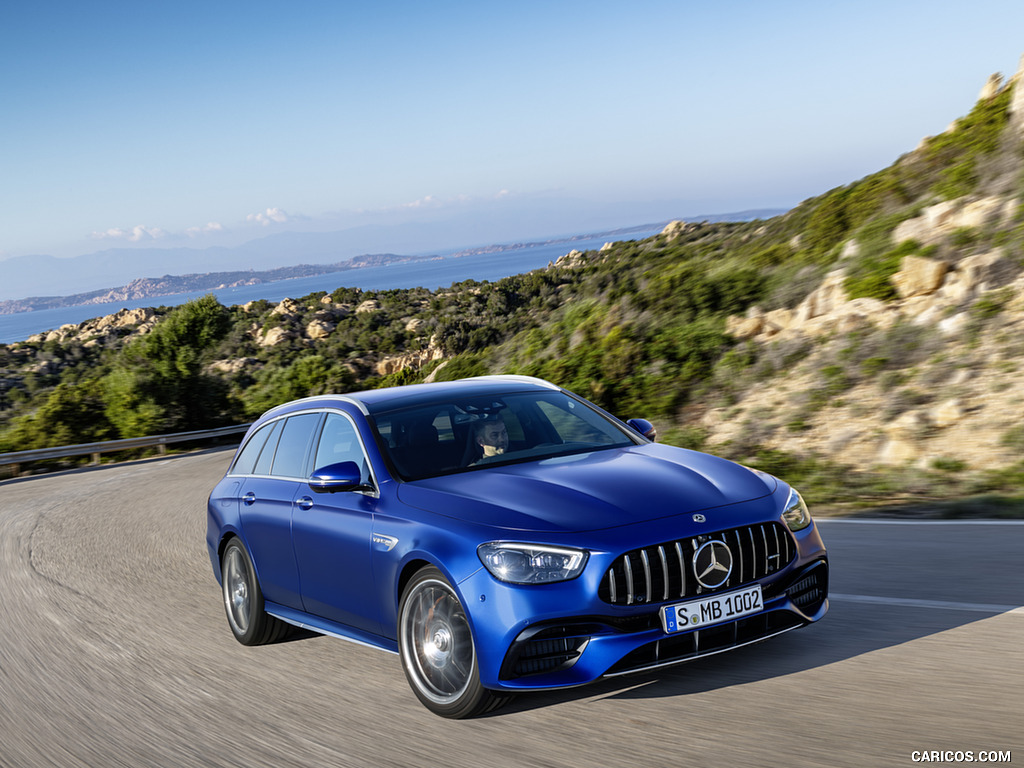 2021 Mercedes-AMG E 63 S Estate (Color: Brilliant Blue Magno) - Front Three-Quarter