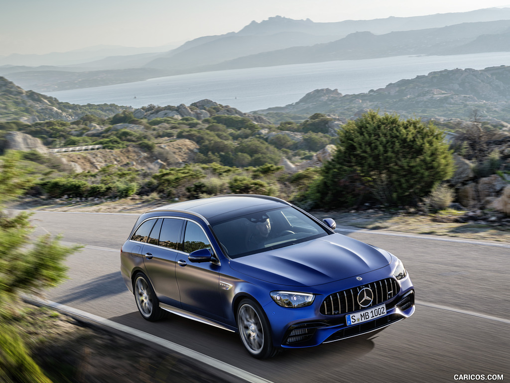 2021 Mercedes-AMG E 63 S Estate (Color: Brilliant Blue Magno) - Front Three-Quarter