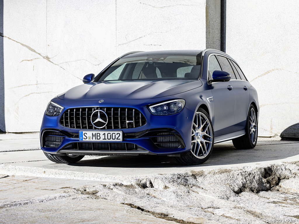 2021 Mercedes-AMG E 63 S Estate (Color: Brilliant Blue Magno) - Front Three-Quarter