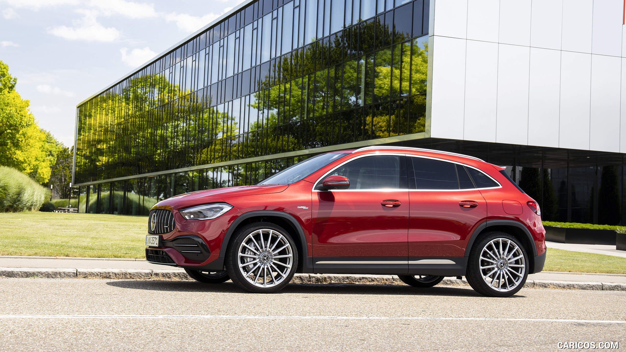 2021 Mercedes-AMG GLA 35 4MATIC (Color: Designo Patagonia Red Metallic) - Side, #42 of 104