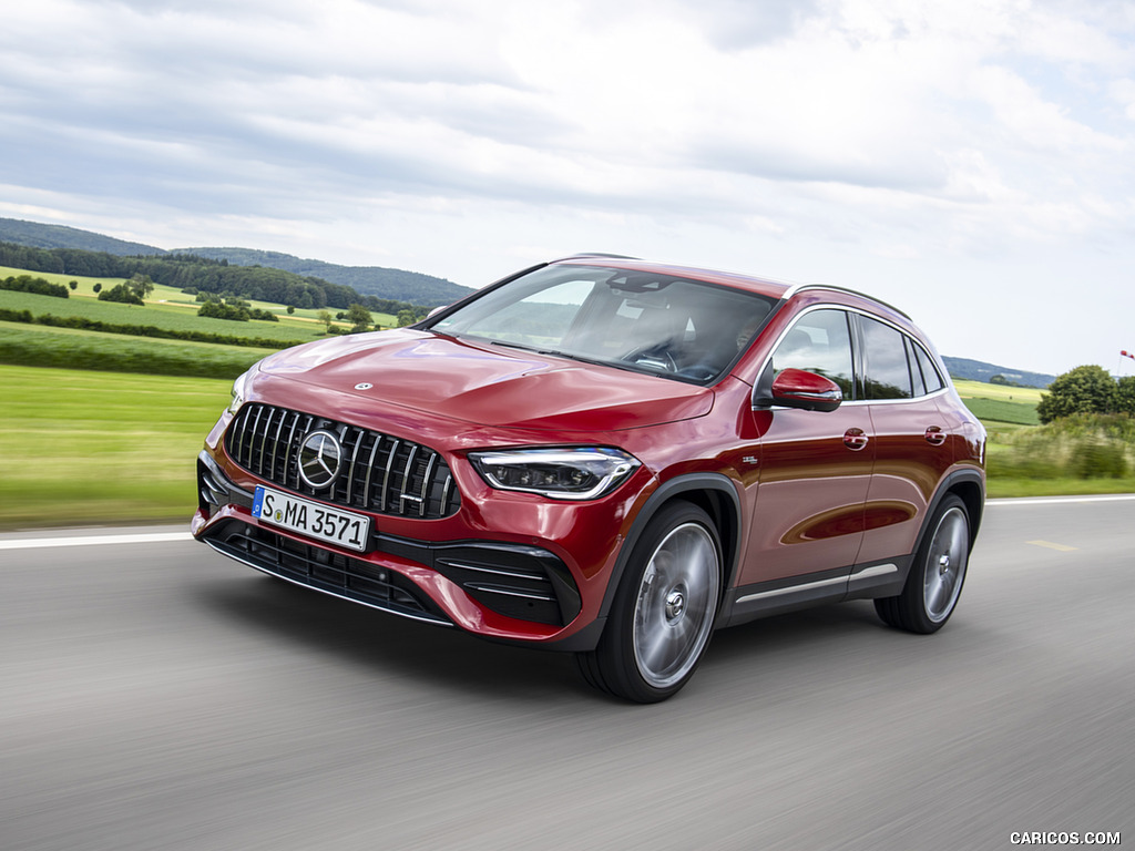 2021 Mercedes-AMG GLA 35 4MATIC (Color: Designo Patagonia Red Metallic) - Front Three-Quarter