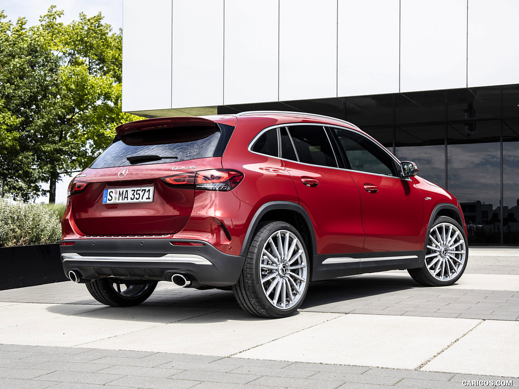 2021 Mercedes-AMG GLA 35 4MATIC (Color: Designo Patagonia Red Metallic) - Rear Three-Quarter