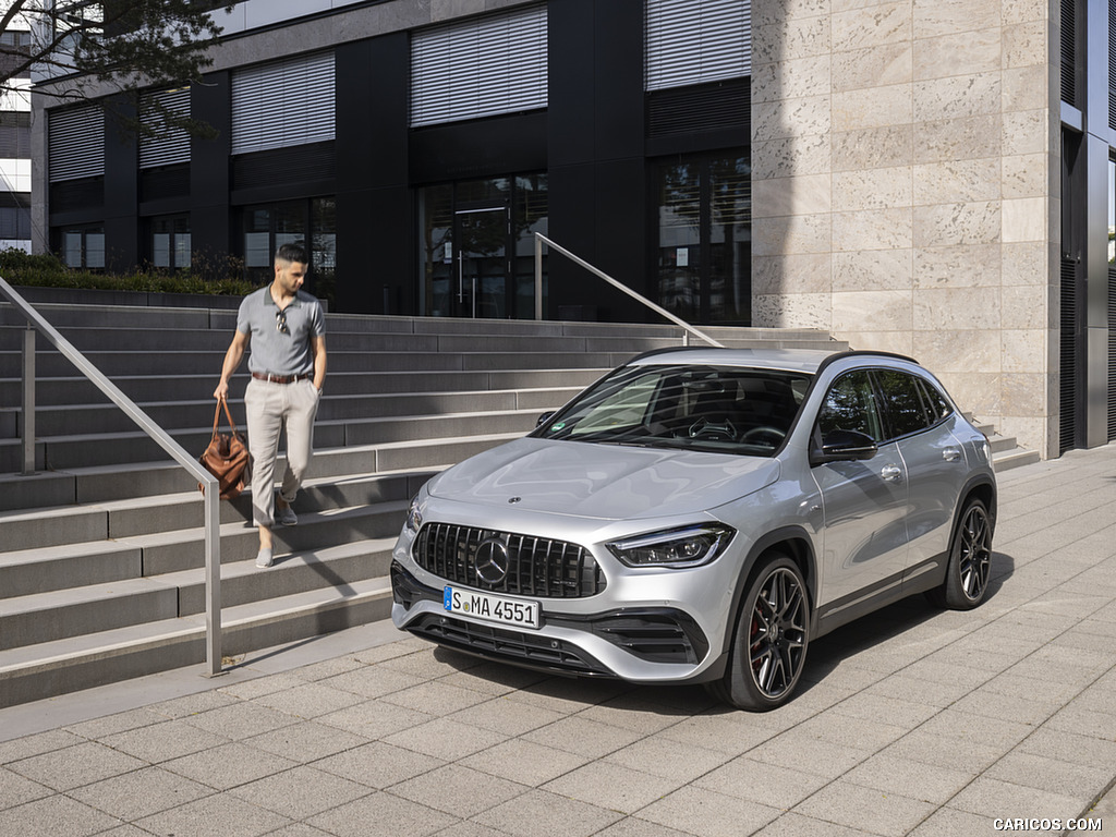 2021 Mercedes-AMG GLA 45 S 4MATIC+ (Color: Iridium Silver Metallic) - Front Three-Quarter