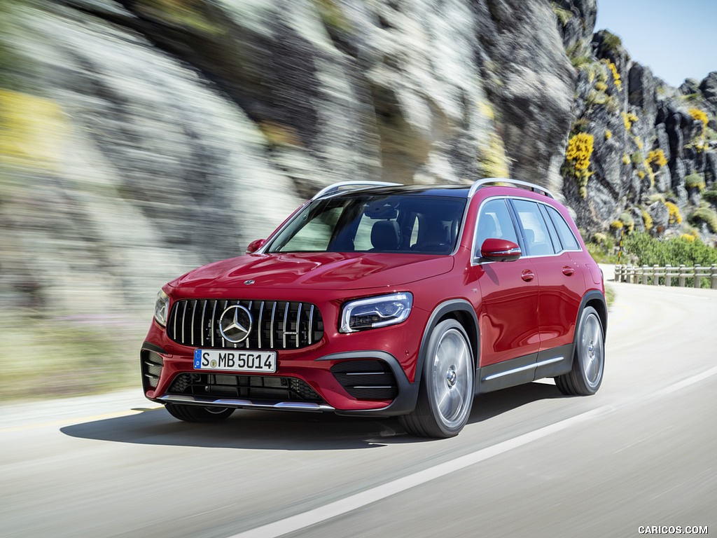 2021 Mercedes-AMG GLB 35 4MATIC (Color: Designo Patagonia Eed Metallic) - Front Three-Quarter