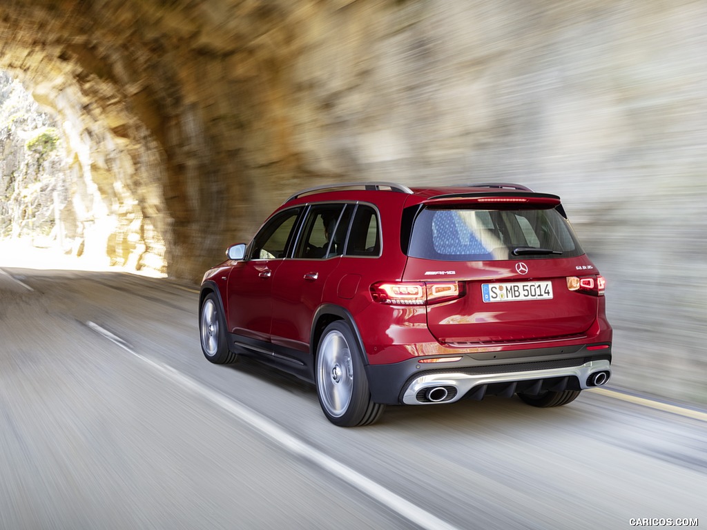 2021 Mercedes-AMG GLB 35 4MATIC (Color: Designo Patagonia Eed Metallic) - Rear Three-Quarter