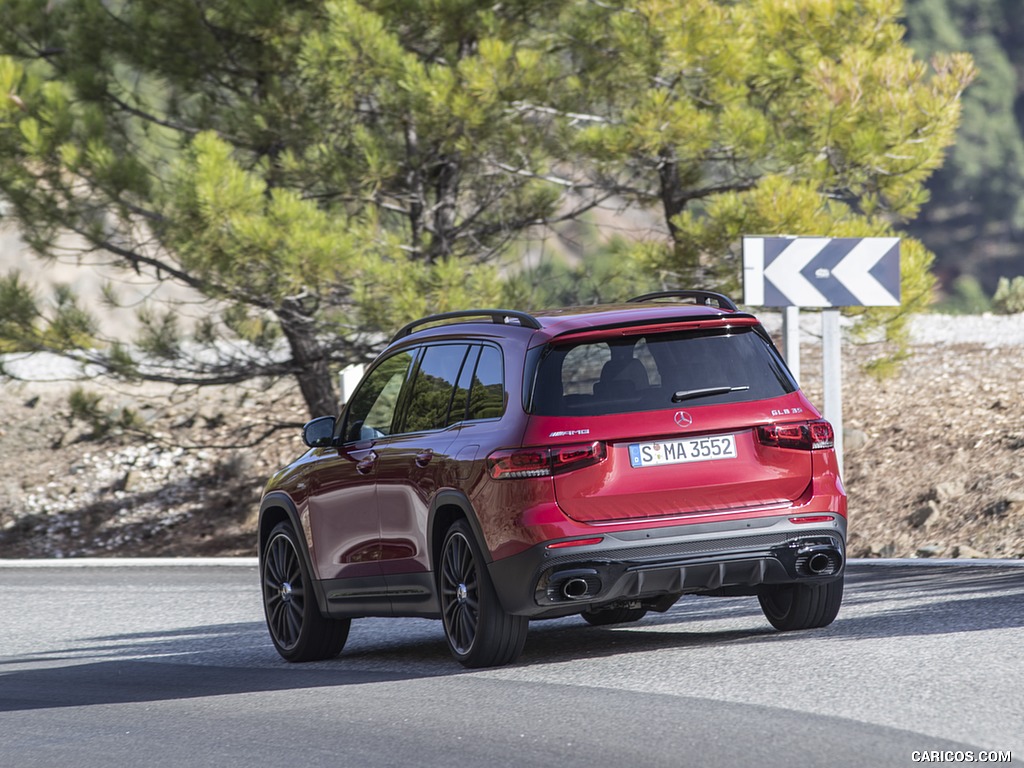 2021 Mercedes-AMG GLB 35 4MATIC (Color: Designo Patagonia Red Metallic) - Rear Three-Quarter