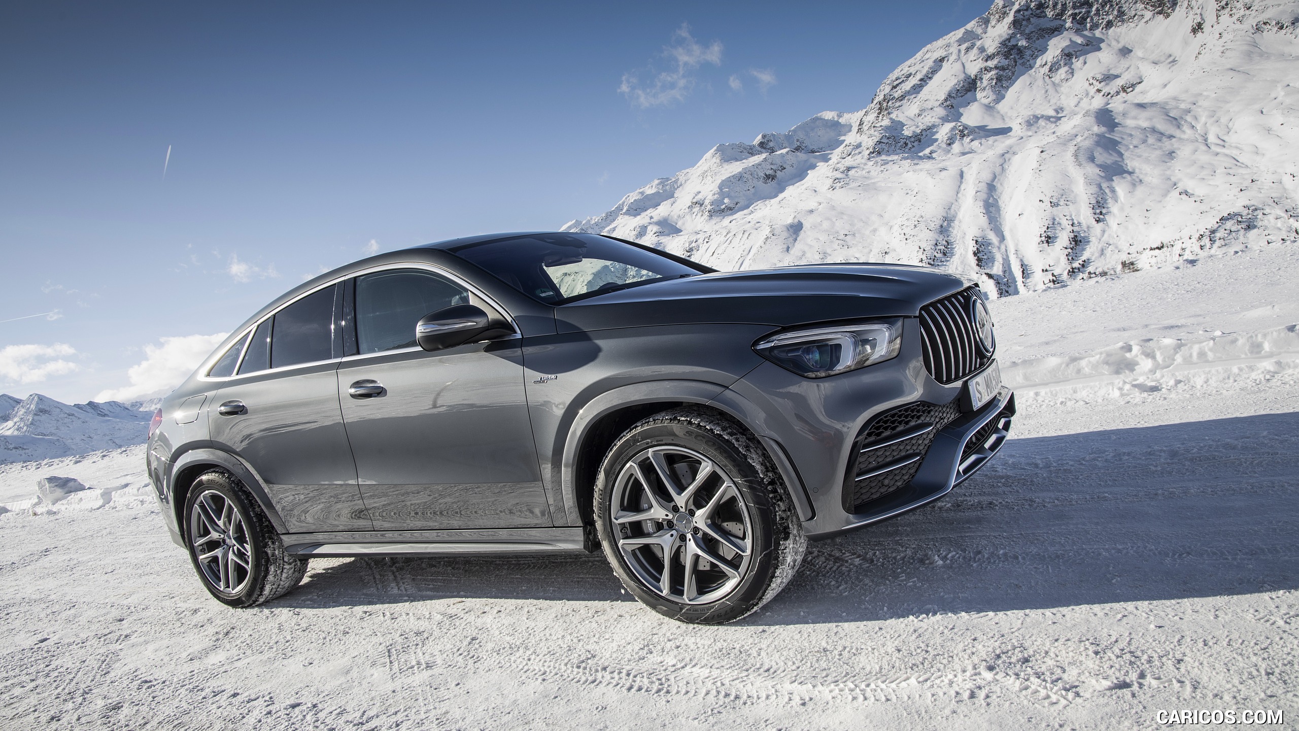 2021 Mercedes-AMG GLE 53 4MATIC Coupe (Color: Selenite Gray Metallic) - Front Three-Quarter, #64 of 178