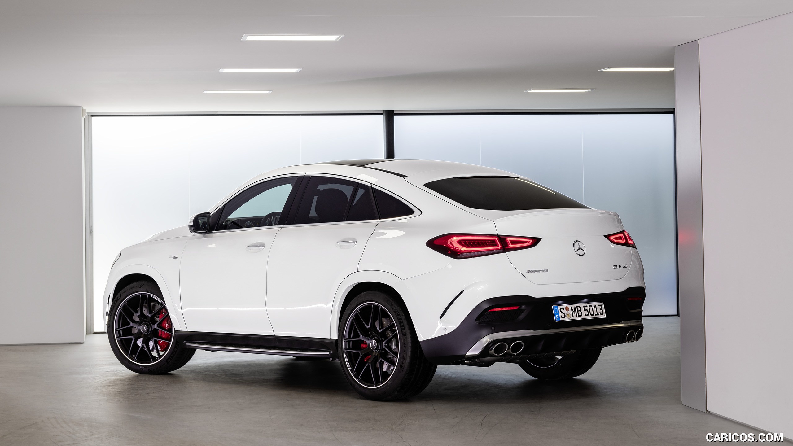 2021 Mercedes-AMG GLE 53 Coupe 4MATIC+ (Color: Designo Diamond White Bright) - Rear Three-Quarter, #23 of 178