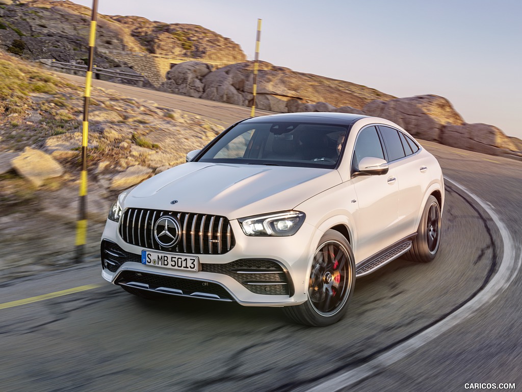 2021 Mercedes-AMG GLE 53 Coupe 4MATIC+ (Color: Designo Diamond White Bright) - Front Three-Quarter