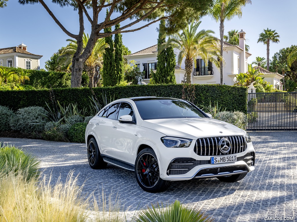 2021 Mercedes-AMG GLE 53 Coupe 4MATIC+ (Color: Designo Diamond White Bright) - Front Three-Quarter