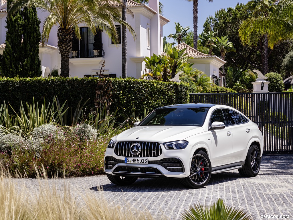 2021 Mercedes-AMG GLE 53 Coupe 4MATIC+ (Color: Designo Diamond White Bright) - Front Three-Quarter