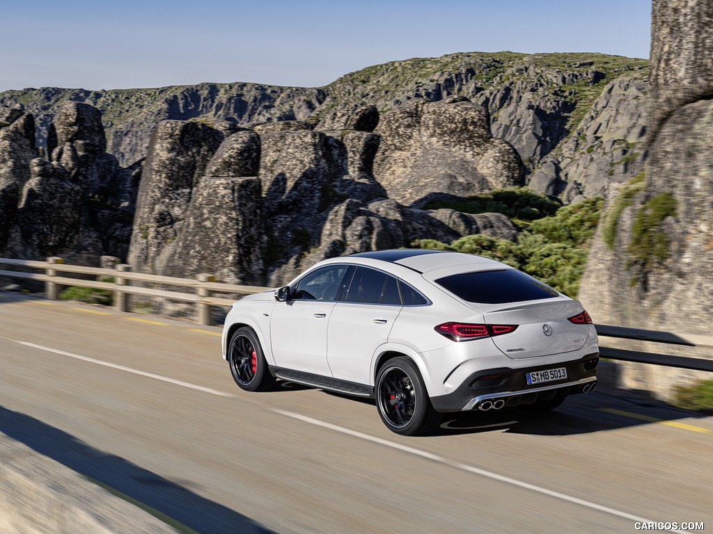 2021 Mercedes-AMG GLE 53 Coupe 4MATIC+ (Color: Designo Diamond White Bright) - Rear Three-Quarter