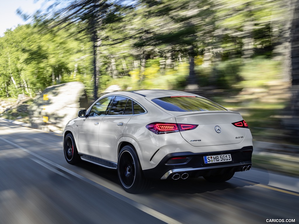 2021 Mercedes-AMG GLE 53 Coupe 4MATIC+ (Color: Designo Diamond White Bright) - Rear Three-Quarter