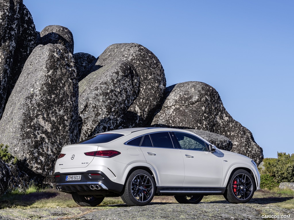 2021 Mercedes-AMG GLE 53 Coupe 4MATIC+ (Color: Designo Diamond White Bright) - Rear Three-Quarter