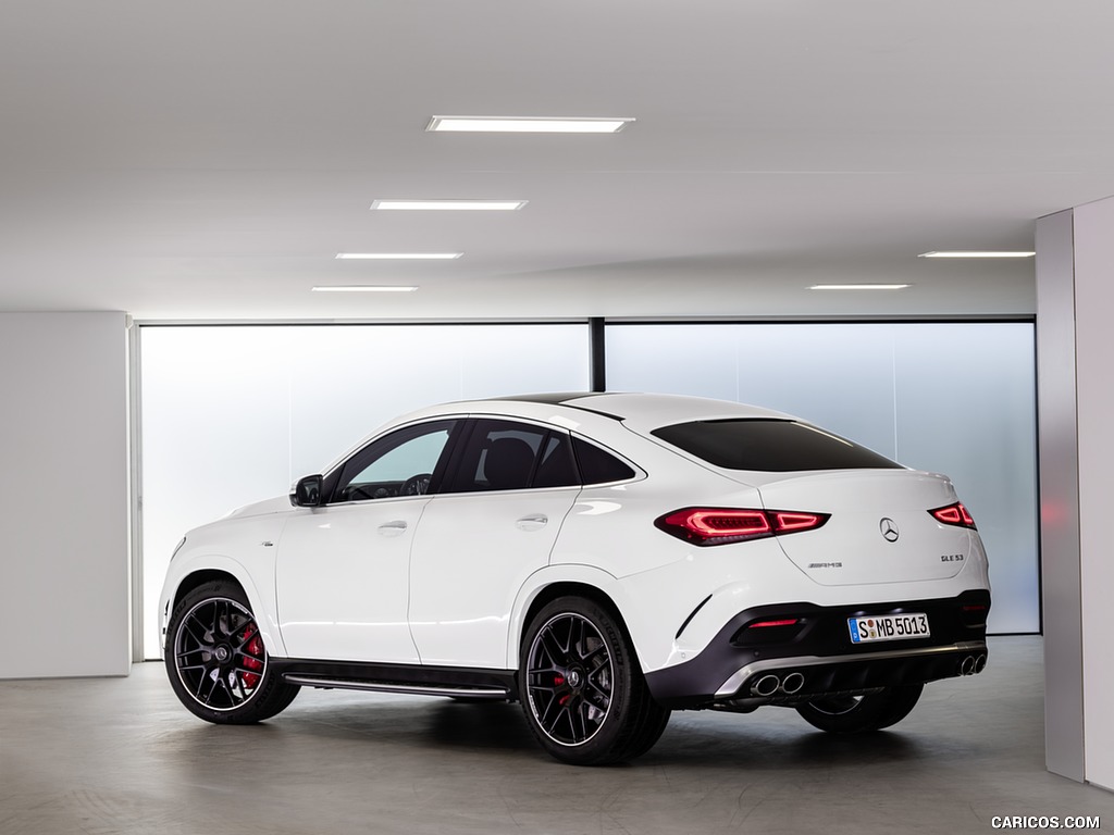 2021 Mercedes-AMG GLE 53 Coupe 4MATIC+ (Color: Designo Diamond White Bright) - Rear Three-Quarter