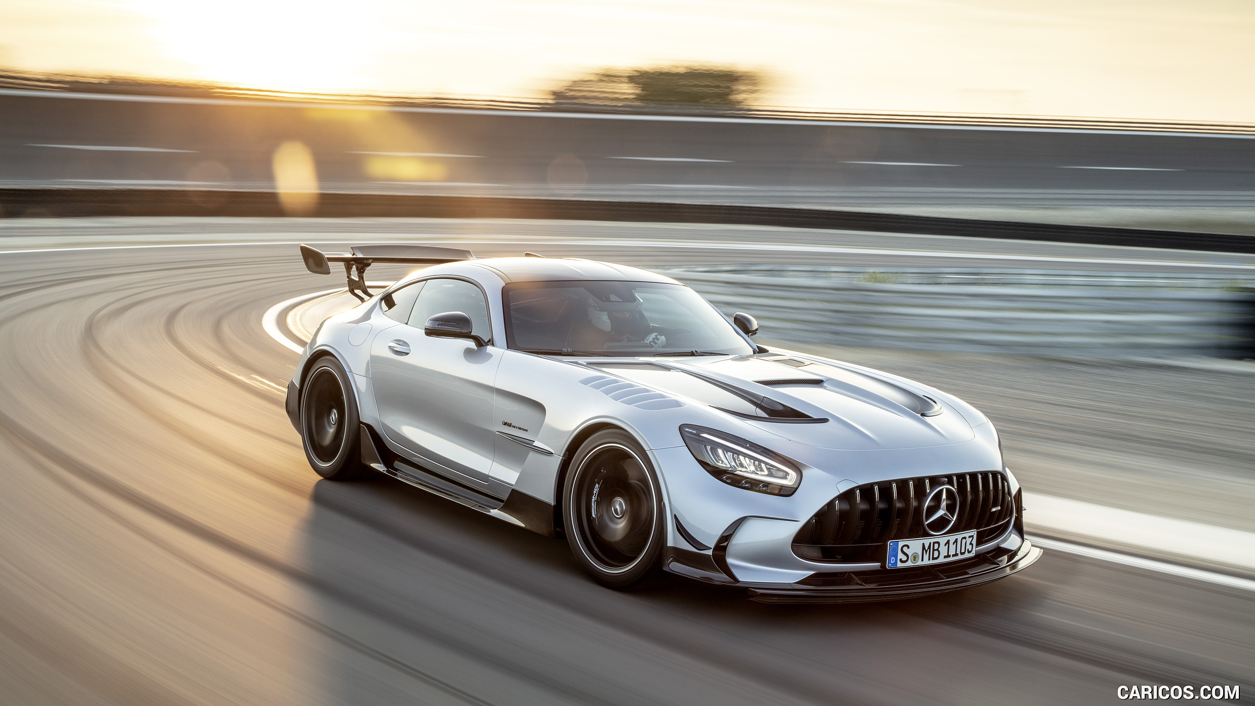 2021 Mercedes-AMG GT Black Series (Color: High Tech Silver) - Front Three-Quarter, #6 of 215