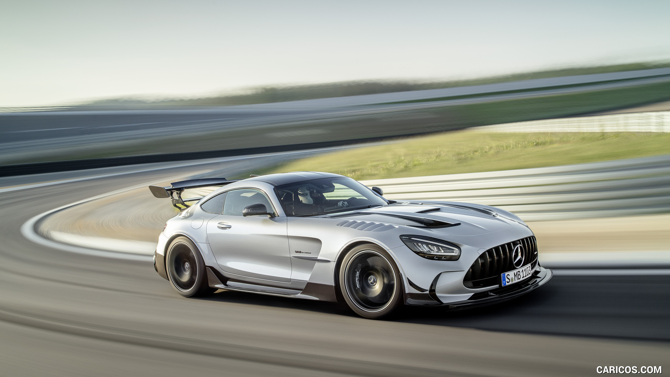 2021 Mercedes-AMG GT Black Series (Color: High Tech Silver) - Front Three-Quarter, #11 of 215