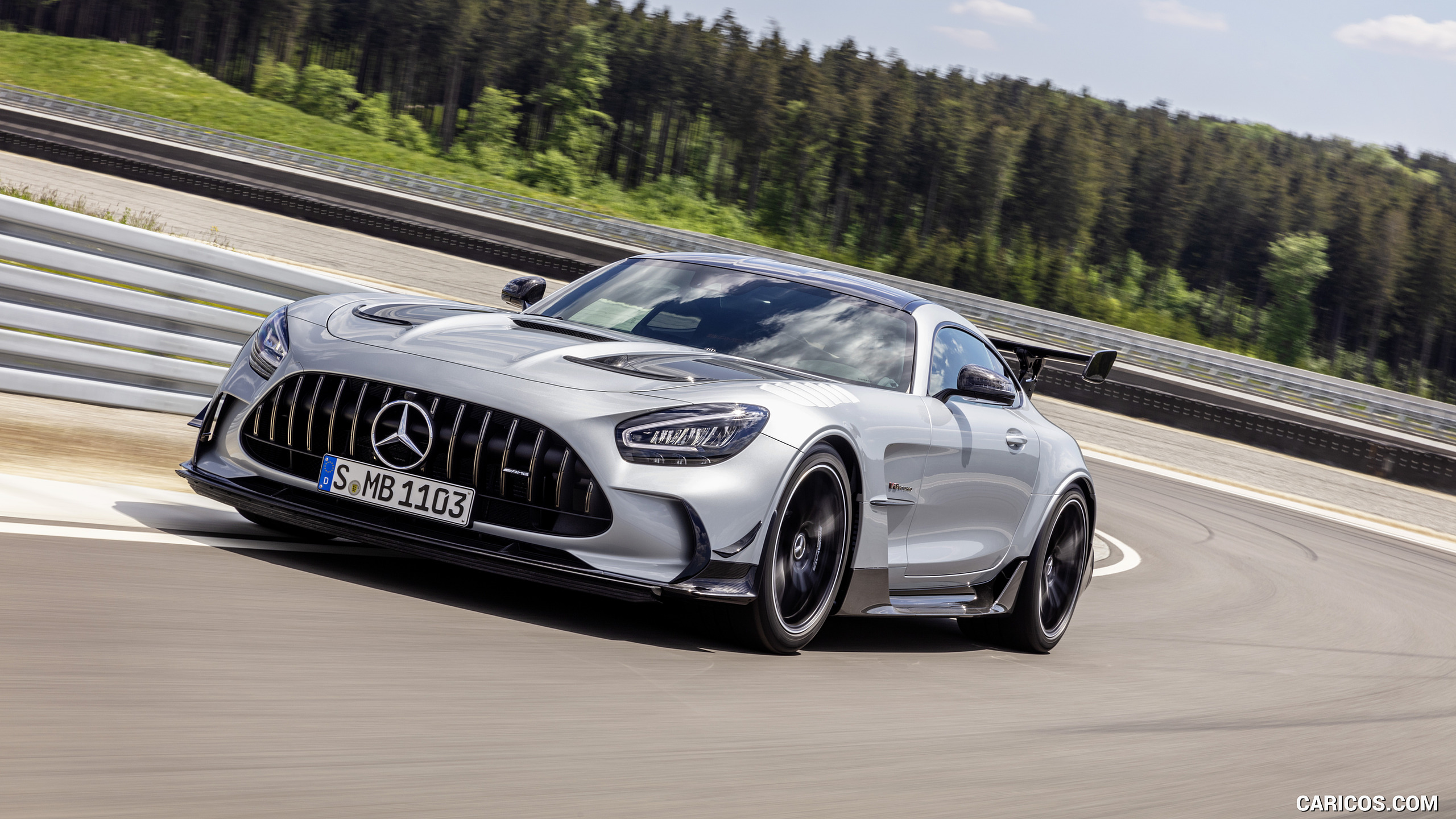2021 Mercedes-AMG GT Black Series (Color: High Tech Silver) - Front Three-Quarter, #19 of 215
