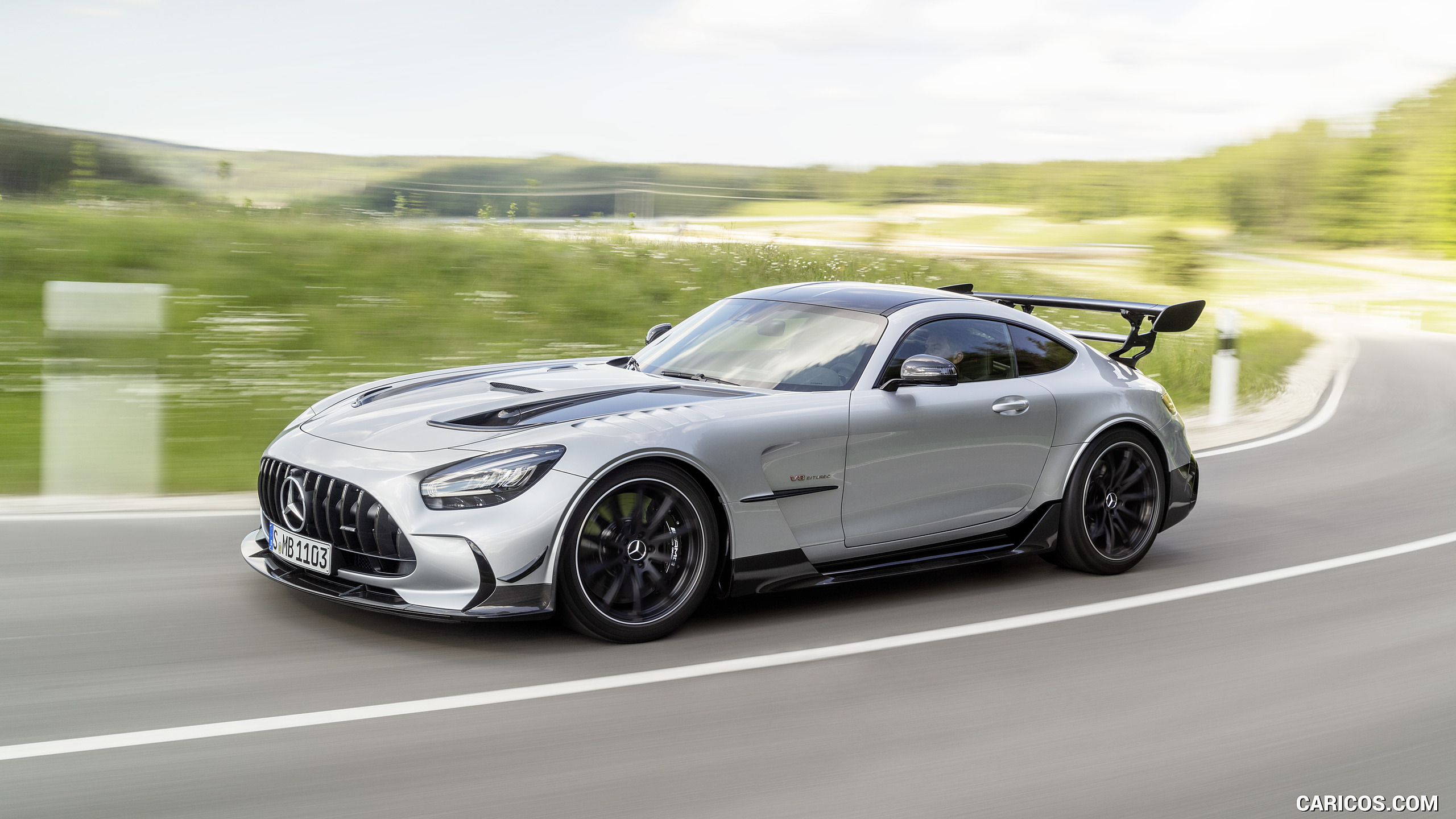 2021 Mercedes-AMG GT Black Series (Color: High Tech Silver) - Front Three-Quarter, #29 of 215