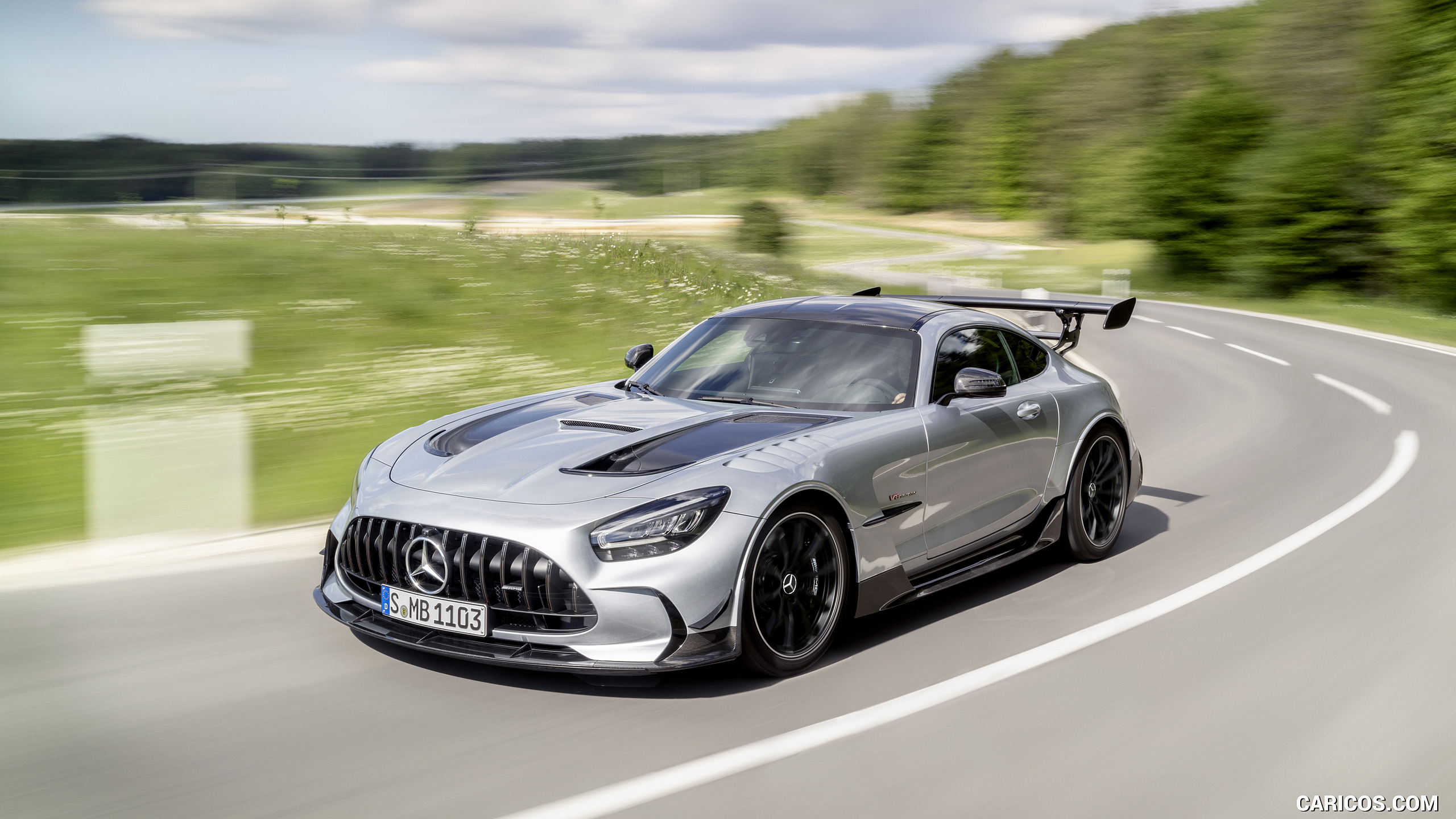 2021 Mercedes-AMG GT Black Series (Color: High Tech Silver) - Front Three-Quarter, #30 of 215