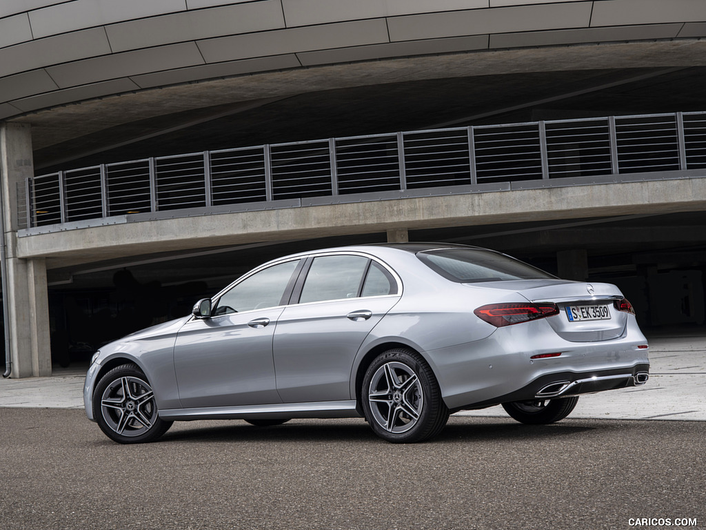 2021 Mercedes-Benz E 350 (Color: Hightech silver) - Rear Three-Quarter