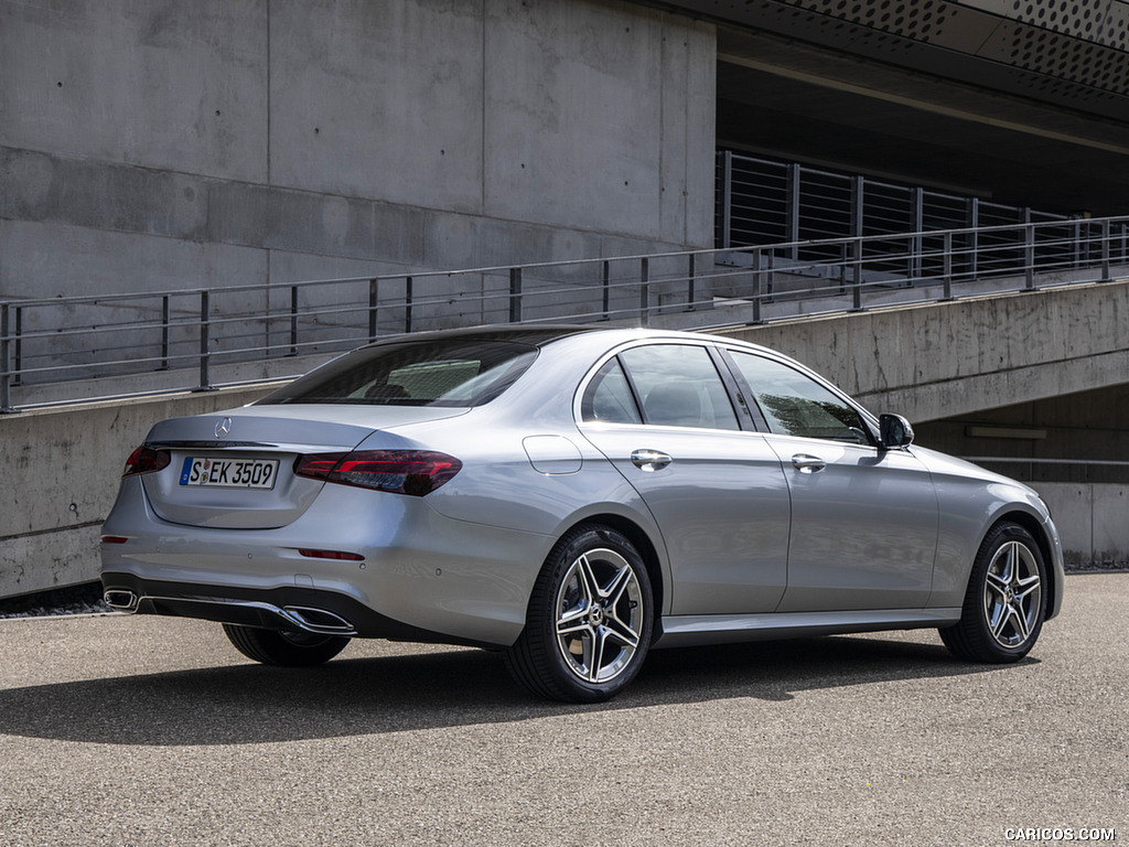 2021 Mercedes-Benz E 350 (Color: Hightech silver) - Rear Three-Quarter