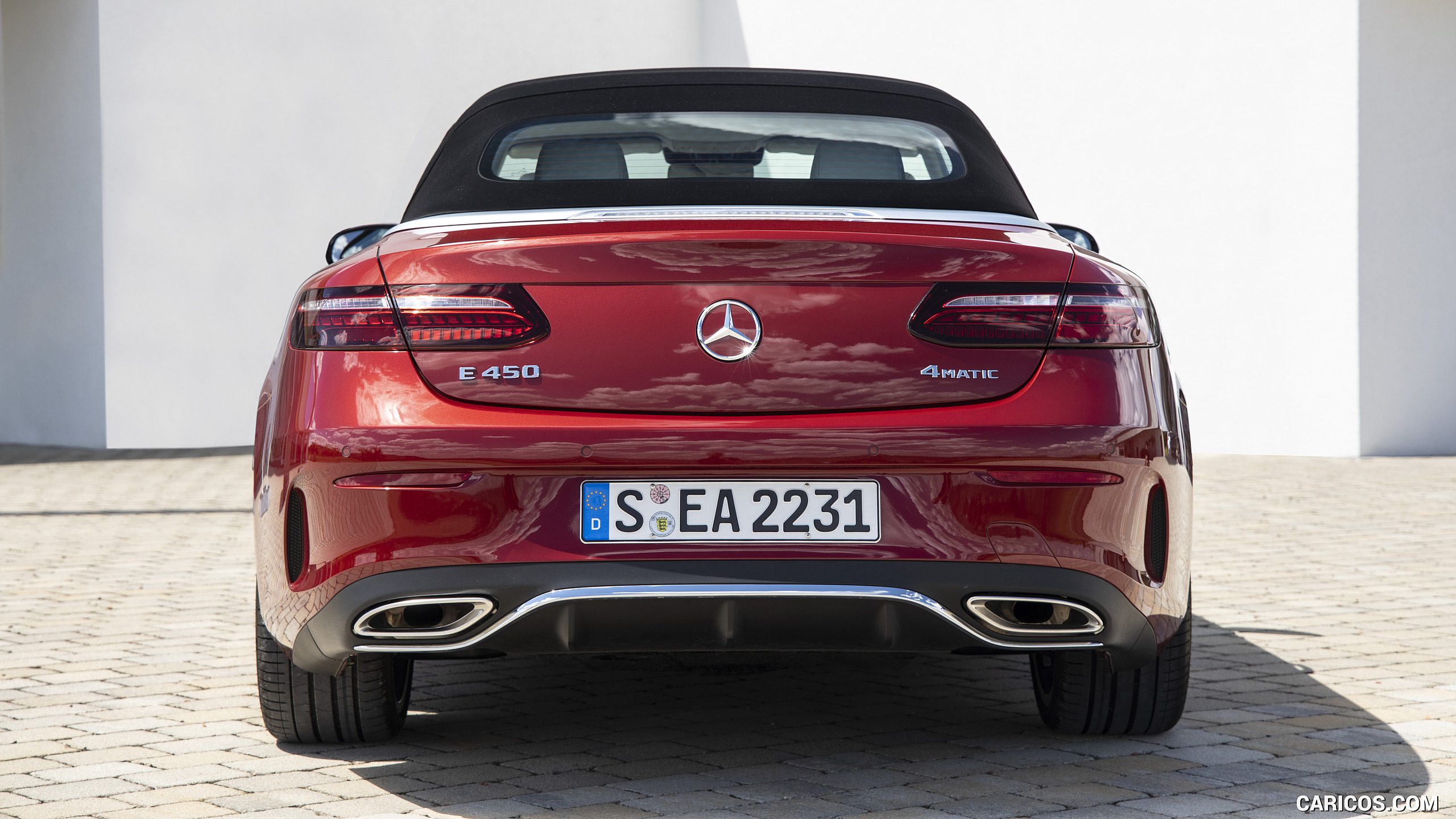 2021 Mercedes-Benz E 450 4MATIC Cabriolet (Color: Patagonia Red) - Rear, #43 of 55