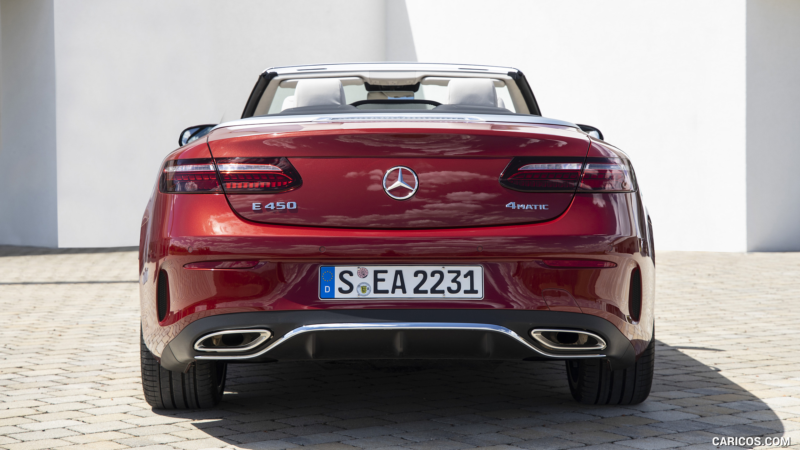 2021 Mercedes-Benz E 450 4MATIC Cabriolet (Color: Patagonia Red) - Rear, #44 of 55
