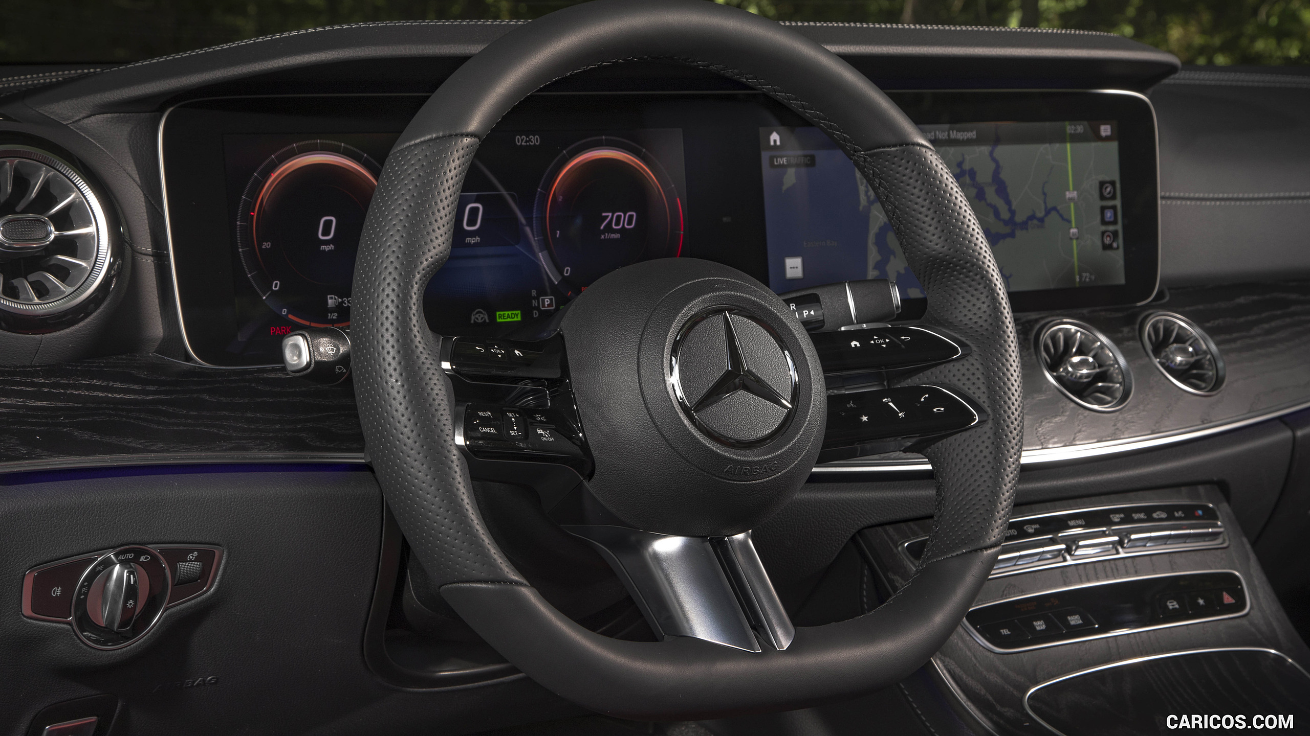 2021 Mercedes-Benz E 450 4MATIC Coupe (US-Spec) - Interior, Steering Wheel, #36 of 49