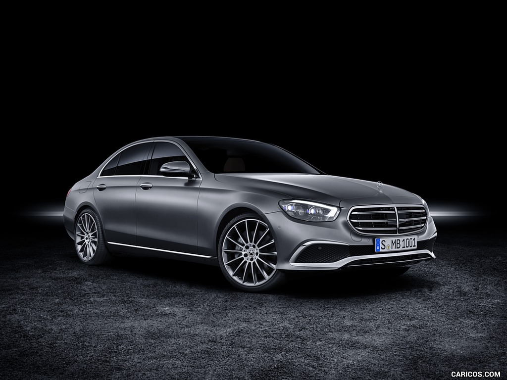 2021 Mercedes-Benz E-Class (Color: Selenit Grey Magno) - Front Three-Quarter