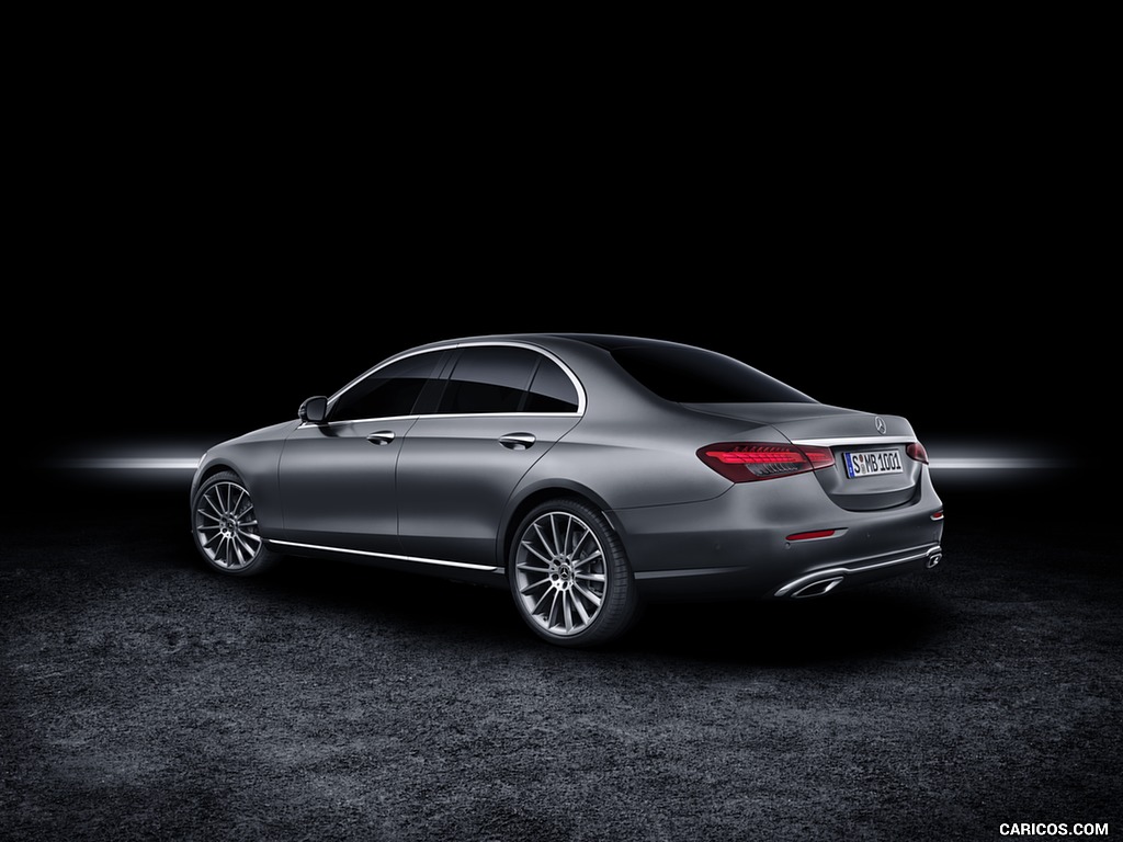 2021 Mercedes-Benz E-Class (Color: Selenit Grey Magno) - Rear Three-Quarter