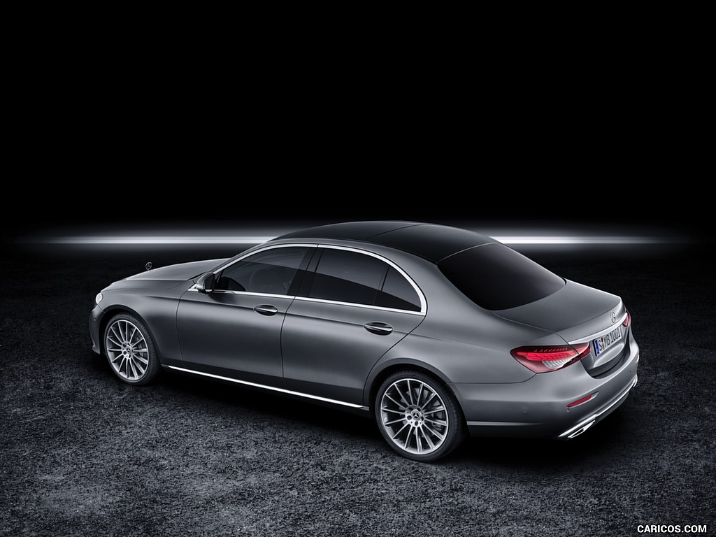 2021 Mercedes-Benz E-Class (Color: Selenit Grey Magno) - Rear Three-Quarter