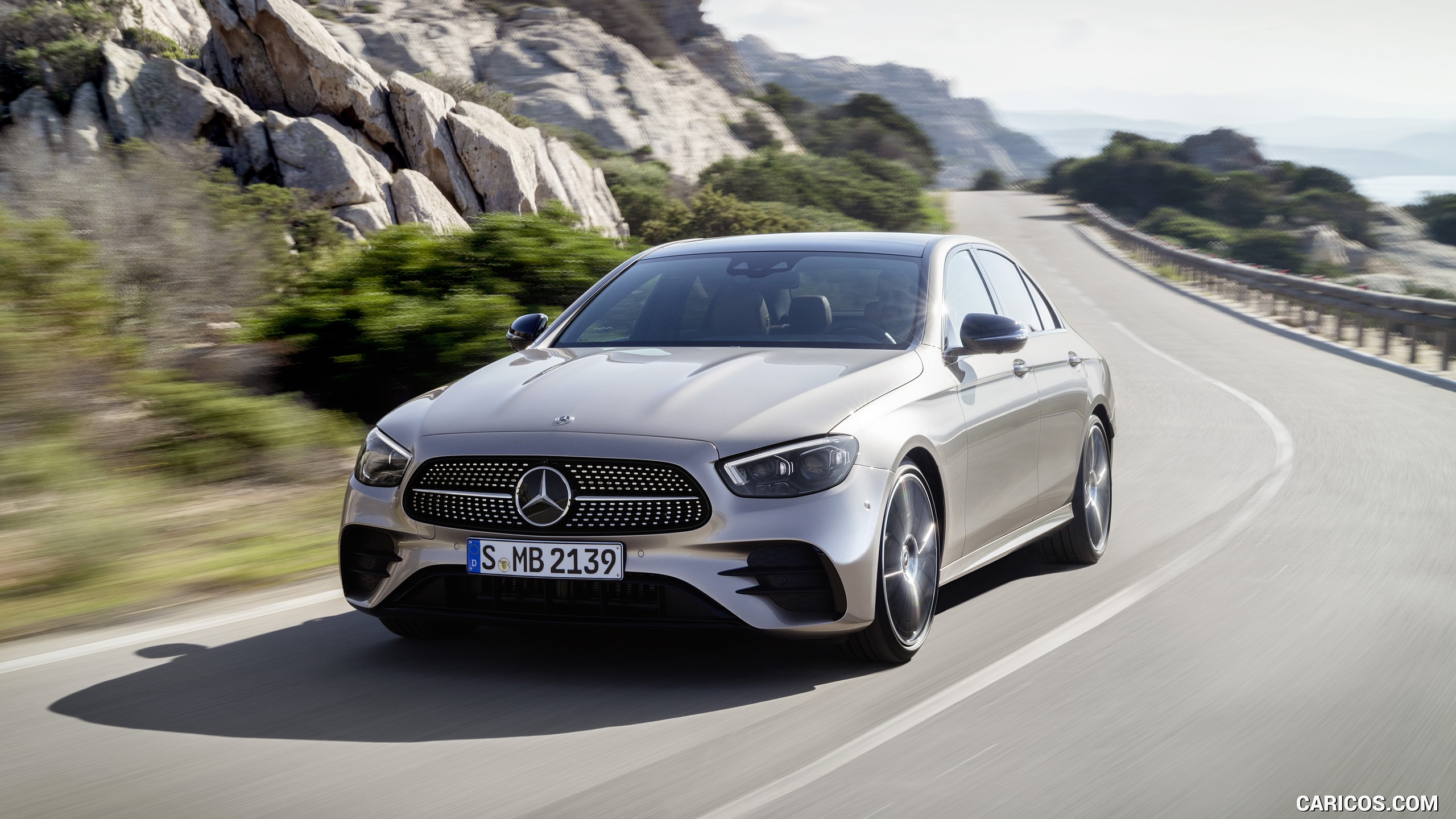 2021 Mercedes-Benz E-Class AMG line (Color: Mojave Silver Metallic) - Front, #11 of 144